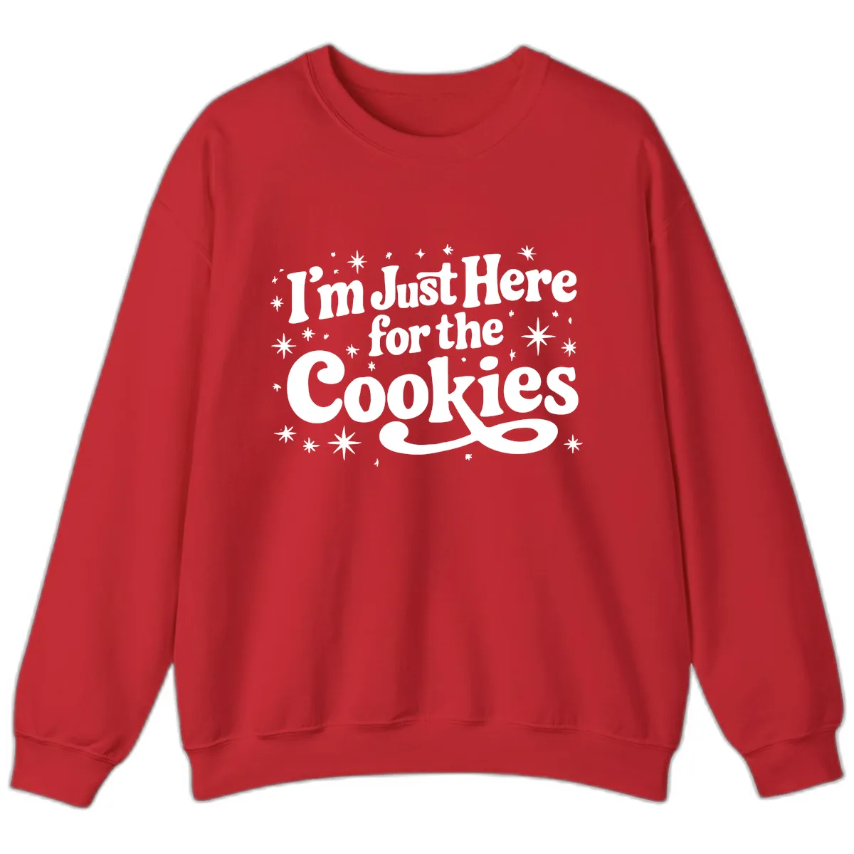 I'm Just Here For The Cookies Holiday Graphic Sweatshirt in Red