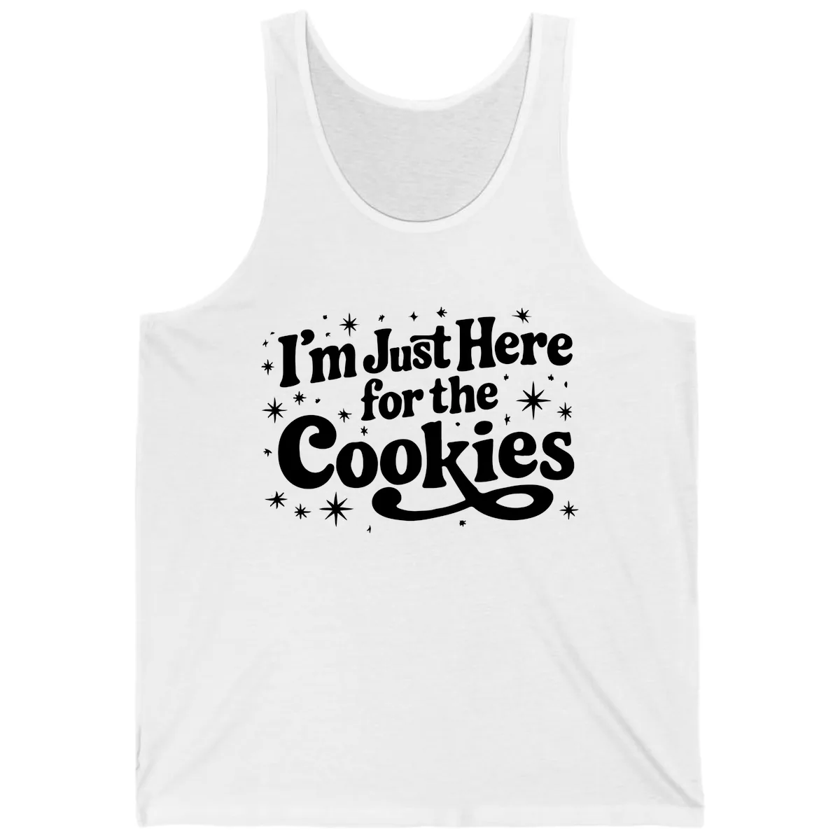 I'm Just Here For The Cookies Holiday Graphic Tank in White
