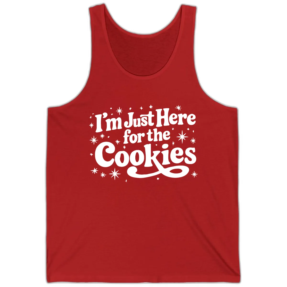I'm Just Here For The Cookies Holiday Graphic Tank in Red
