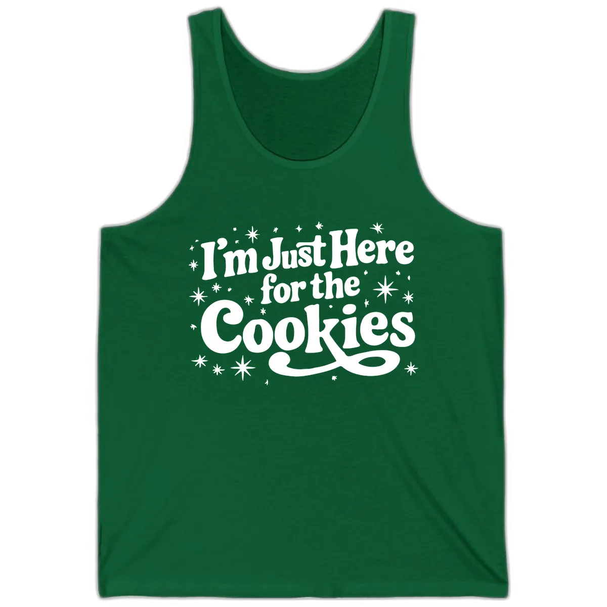 I'm Just Here For The Cookies Holiday Graphic Tank in Kelly