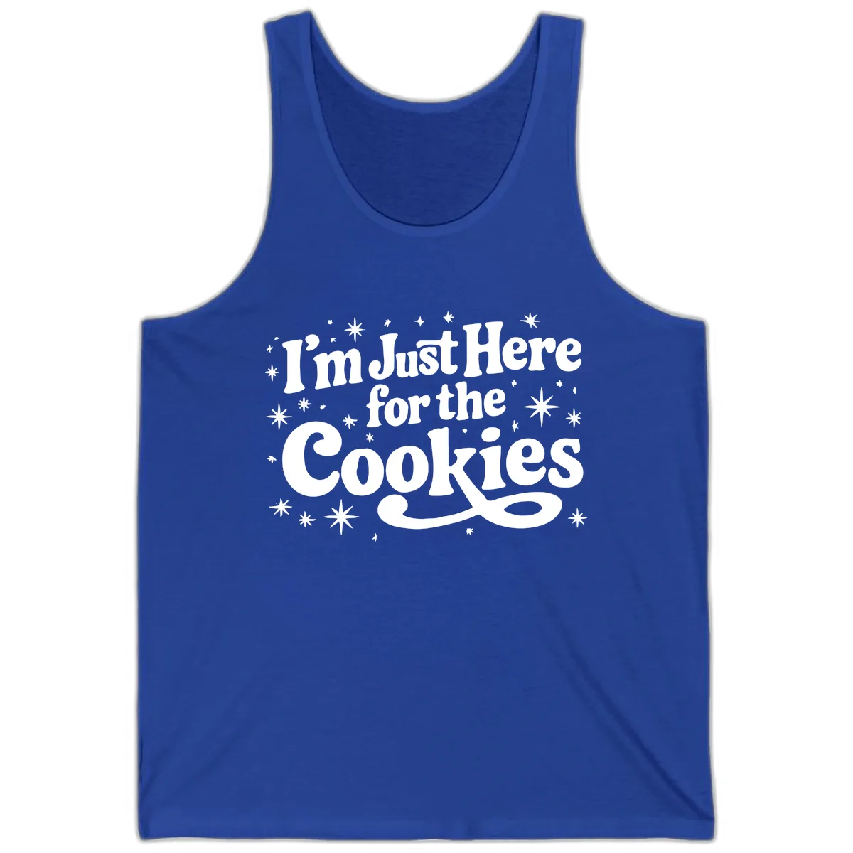 I'm Just Here For The Cookies Holiday Graphic Tank in True Royal