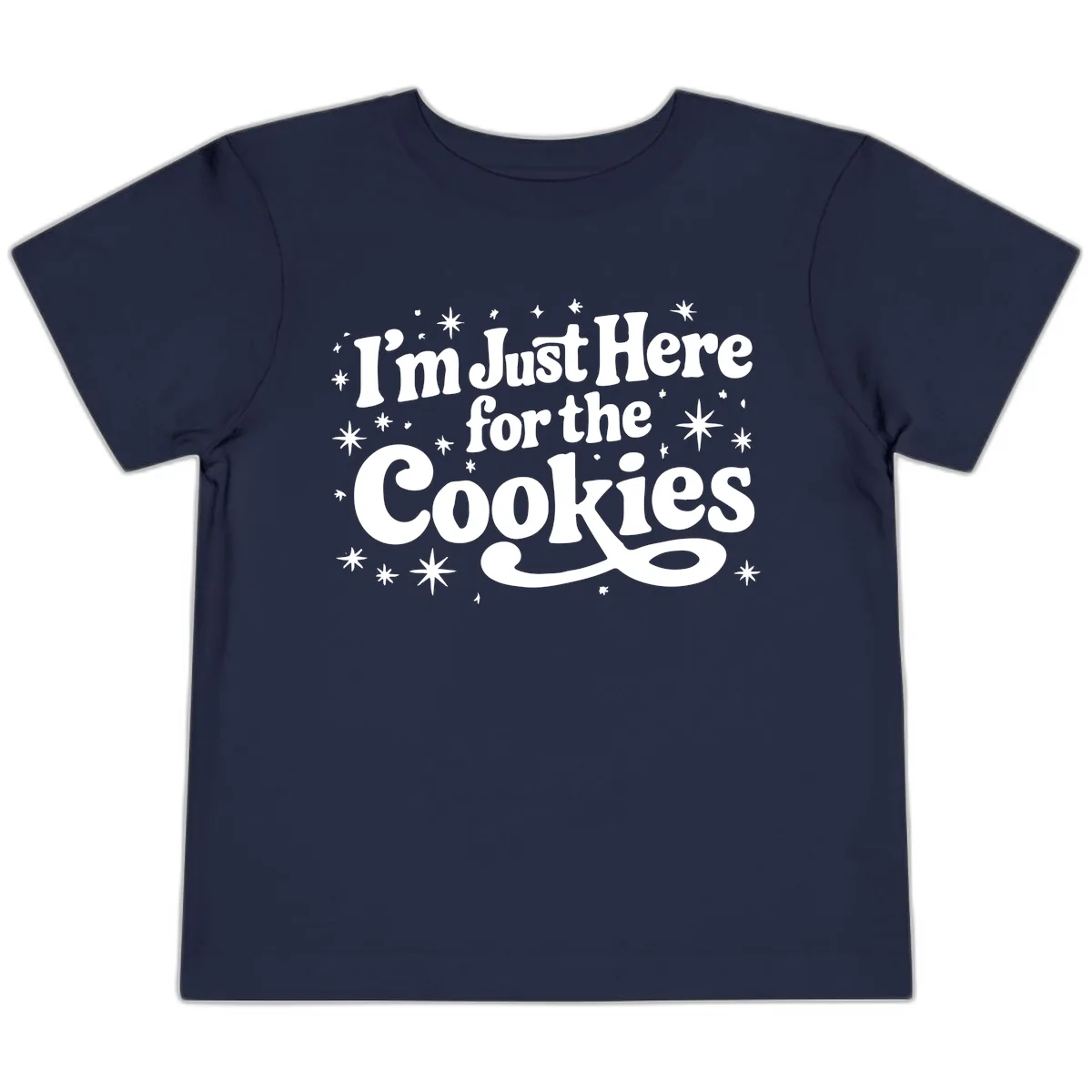 I'm Just Here For The Cookies Holiday Graphic Toddler T-Shirt in Navy