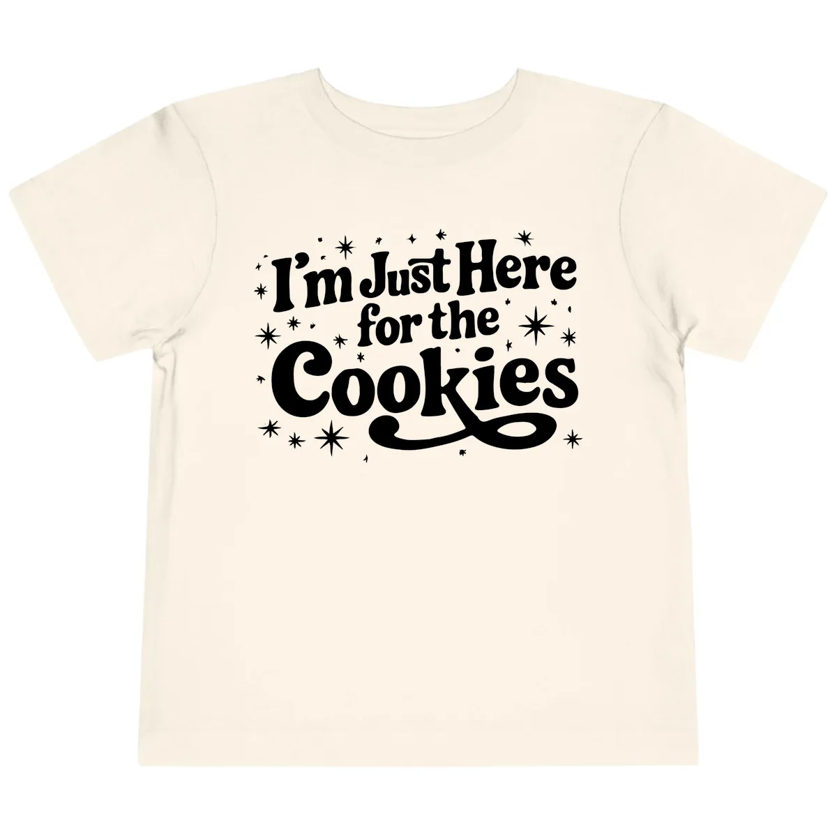 I'm Just Here For The Cookies Holiday Graphic Toddler T-Shirt in Natural