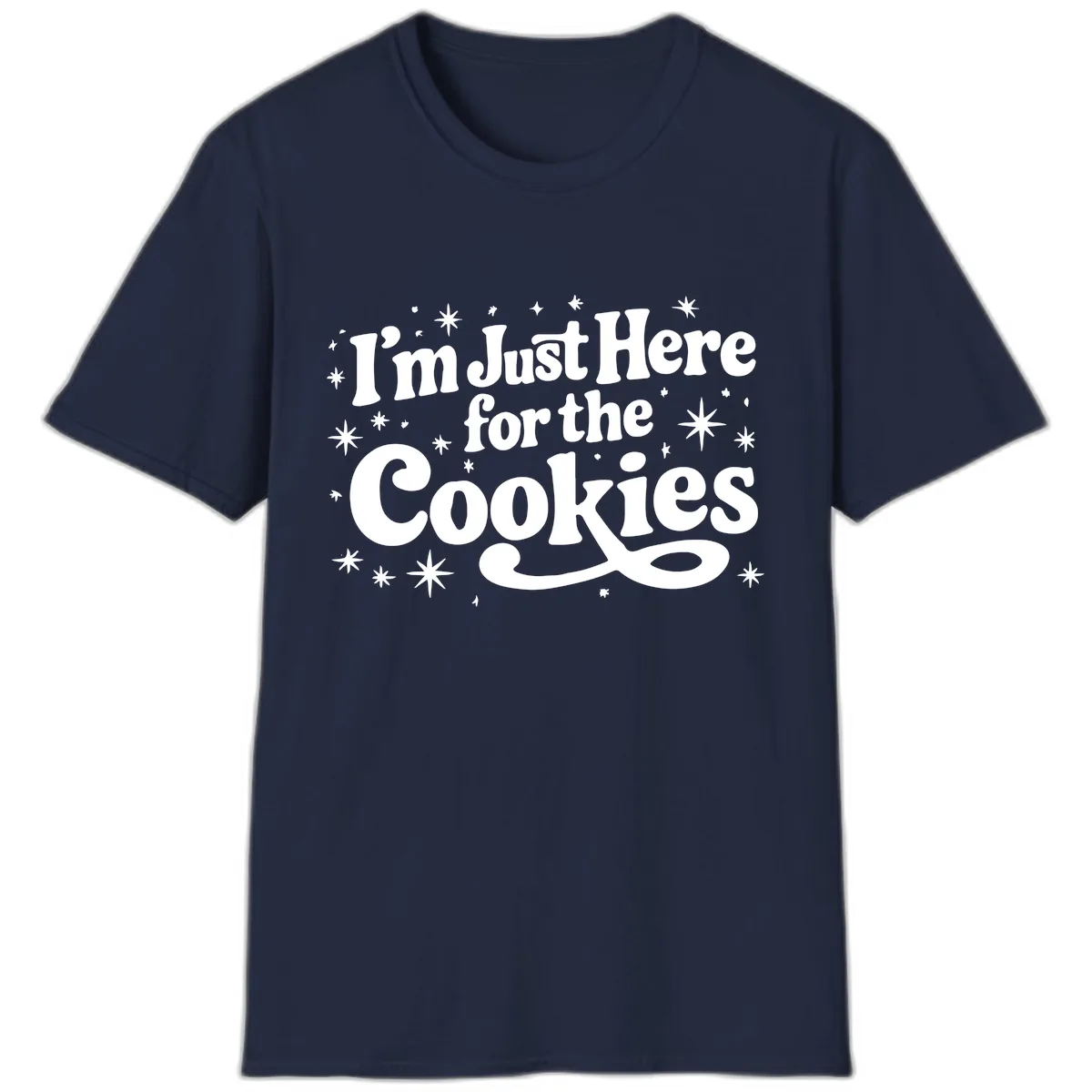 I'm Just Here For The Cookies Holiday Graphic T-Shirt in Navy