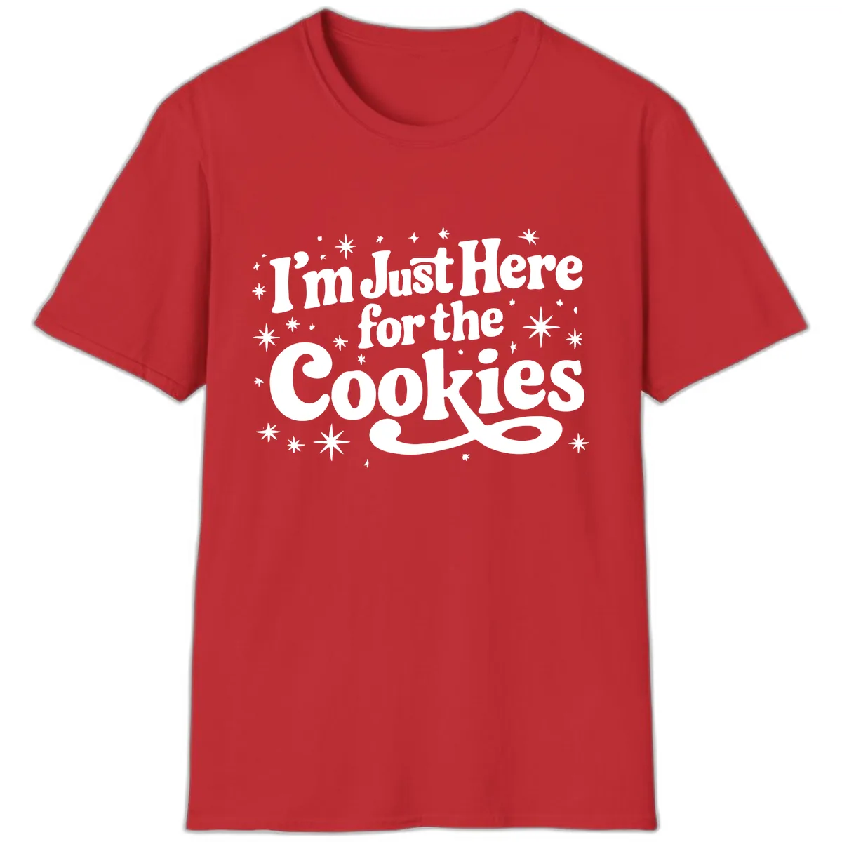 I'm Just Here For The Cookies Holiday Graphic T-Shirt in Red