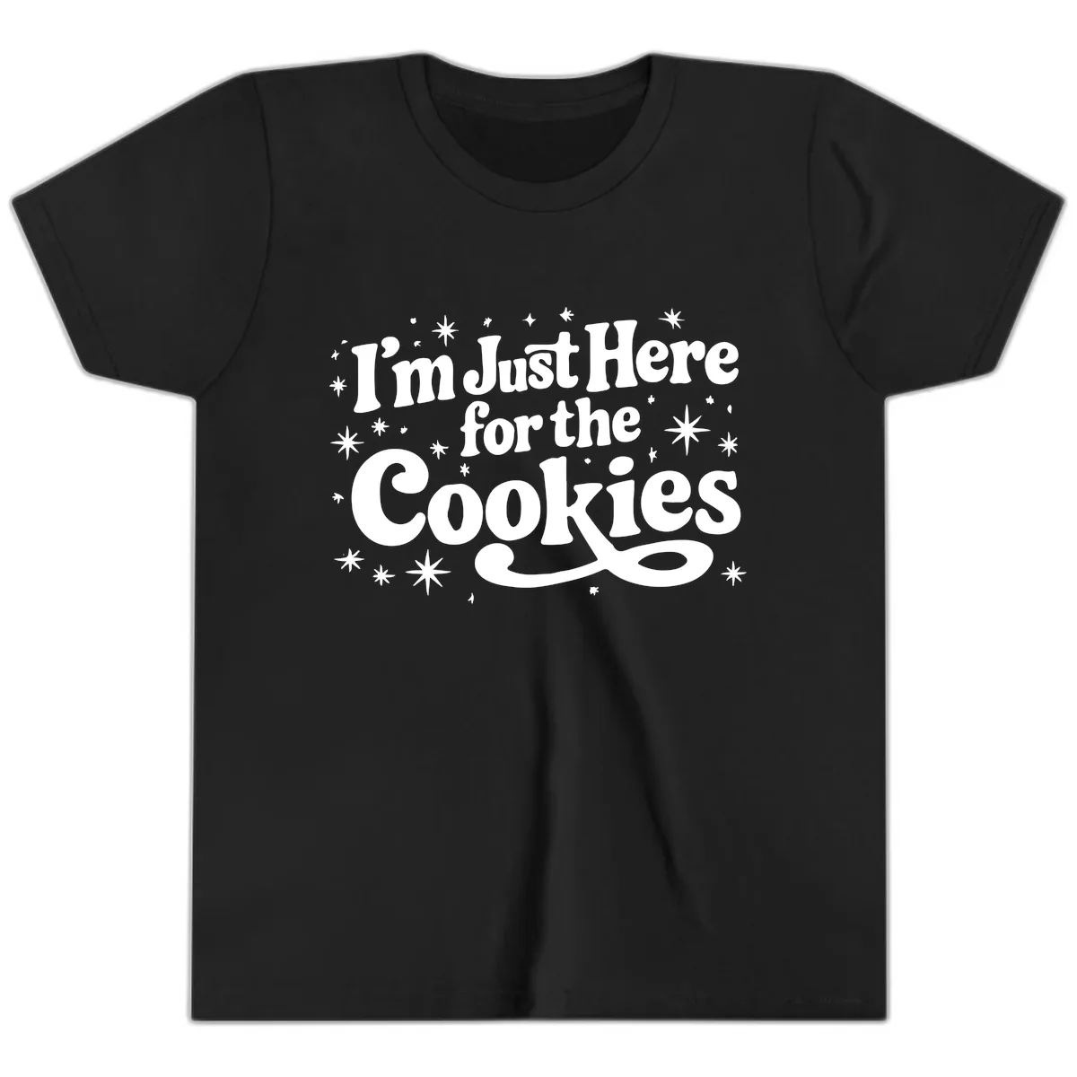 I'm Just Here For The Cookies Holiday Graphic Youth T-Shirt in Black