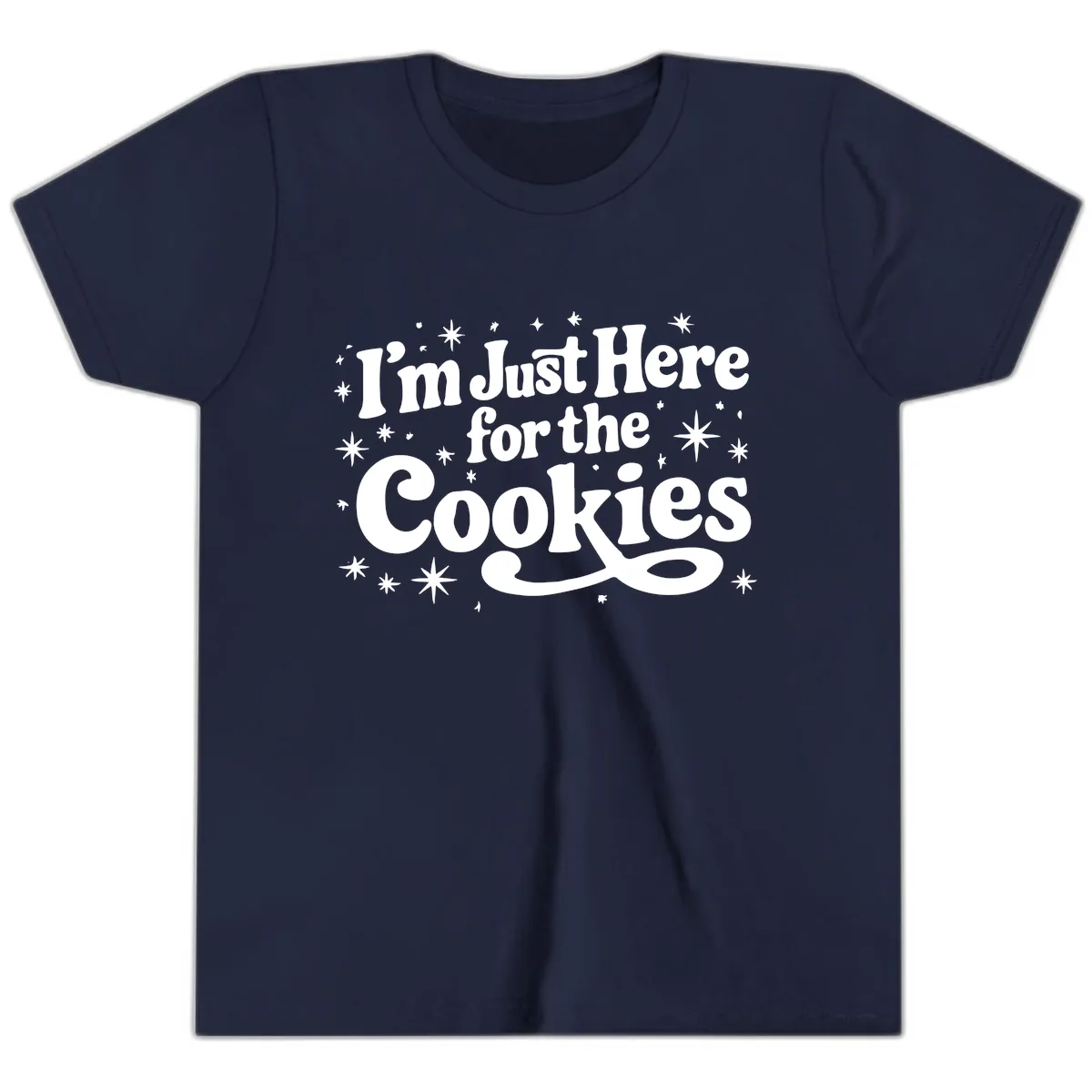 I'm Just Here For The Cookies Holiday Graphic Youth T-Shirt in Navy