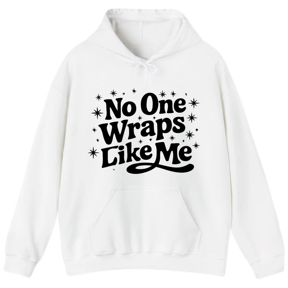 No One Wraps Like Me Holiday Design Hoodie in White