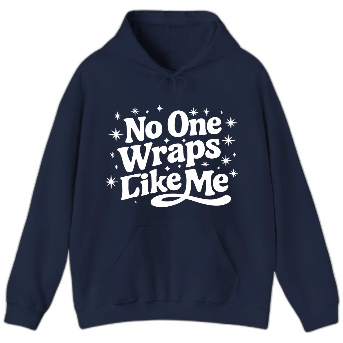 No One Wraps Like Me Holiday Design Hoodie in Navy