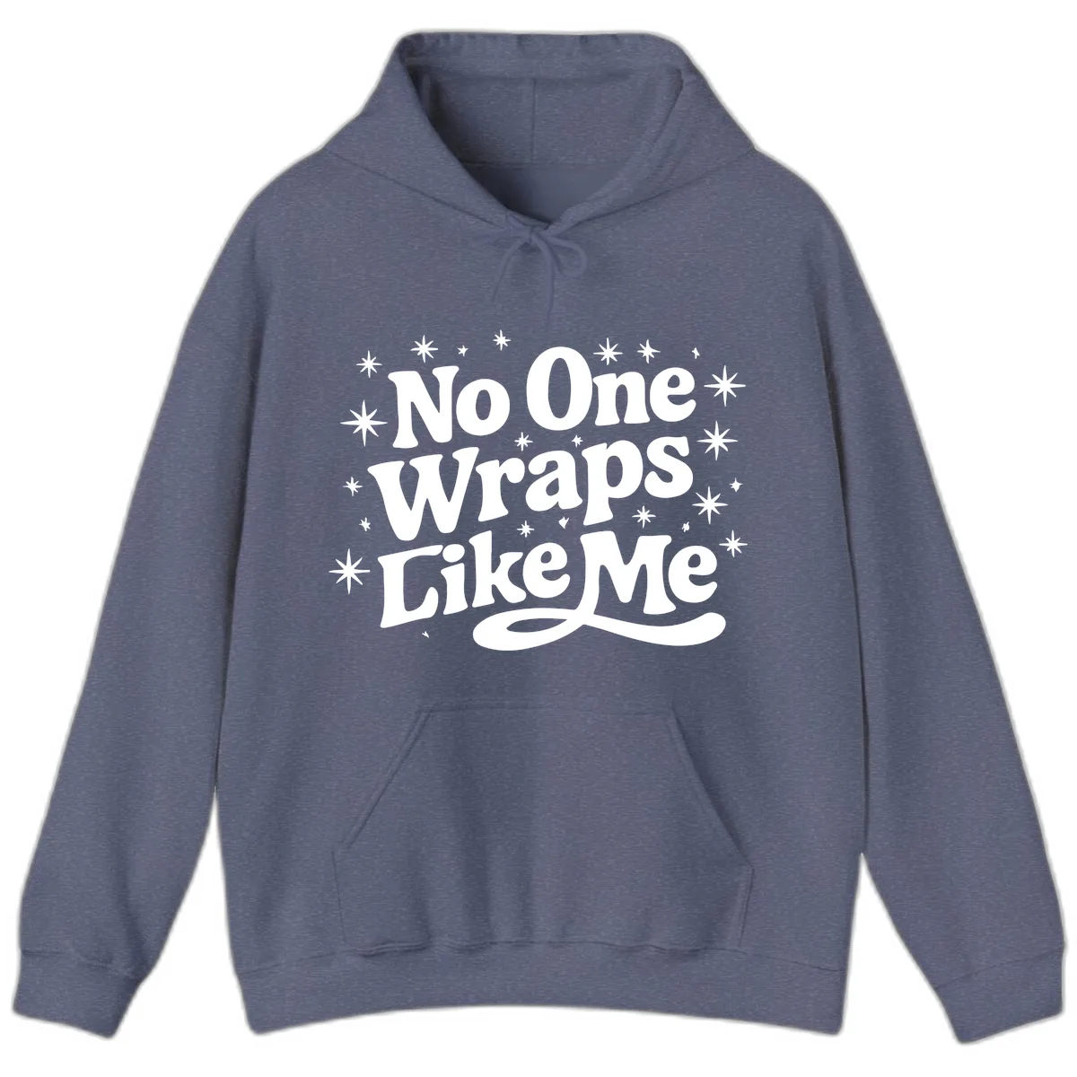 No One Wraps Like Me Holiday Design Hoodie in Heather Navy