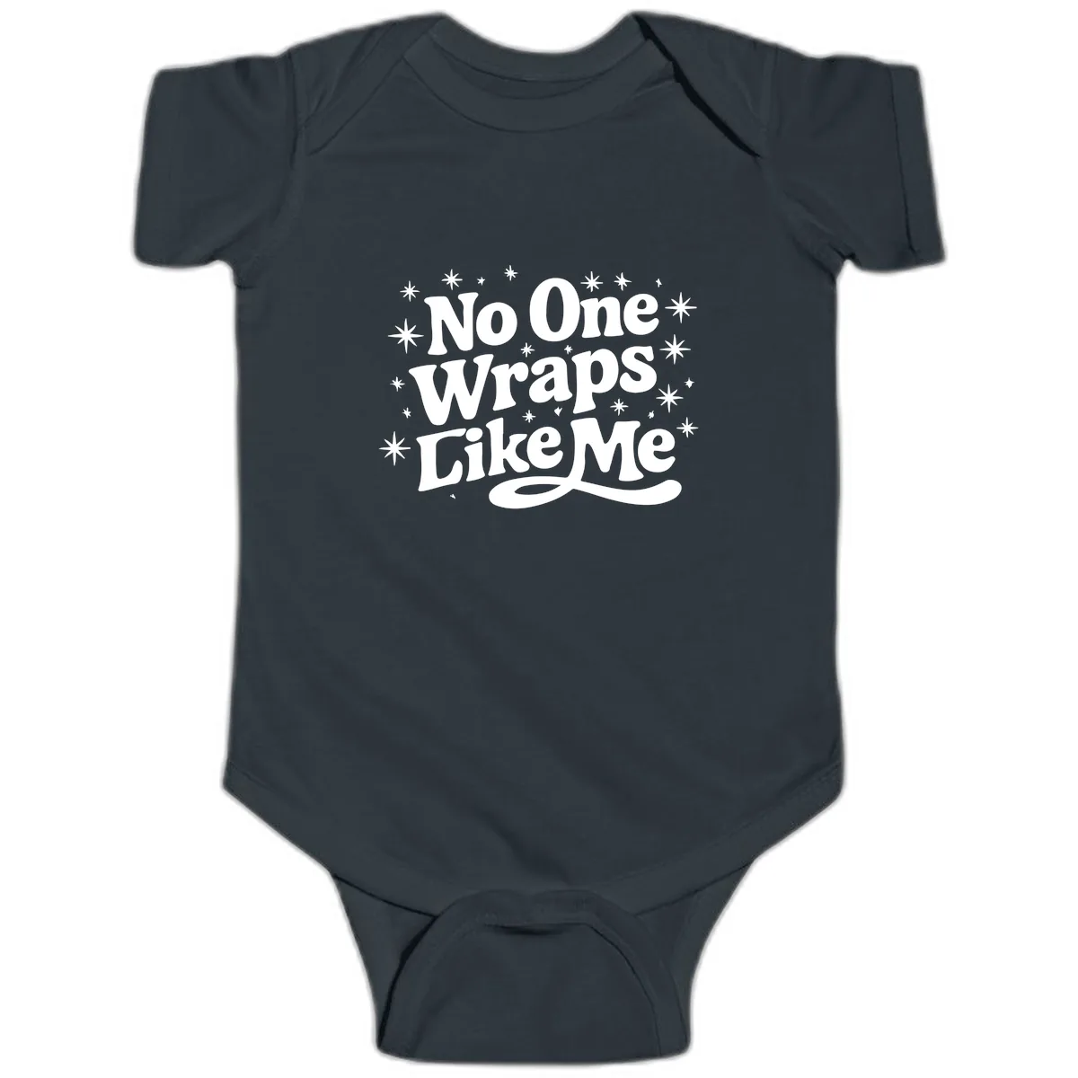 No One Wraps Like Me Holiday Design Baby Onesie in Black