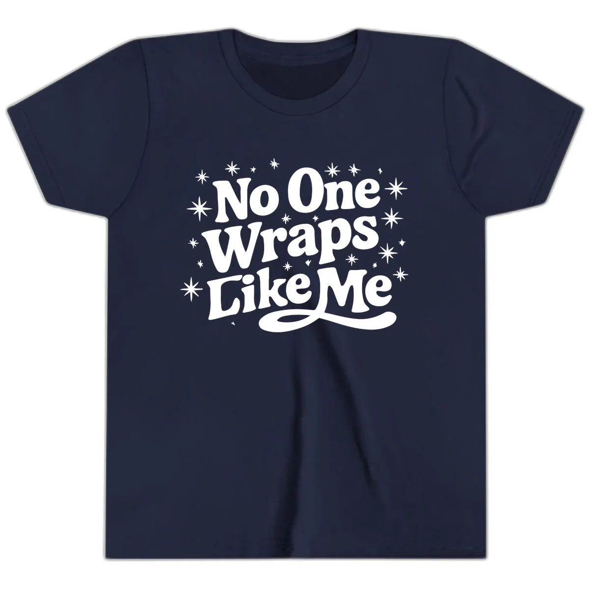No One Wraps Like Me Holiday Design Youth T-Shirt in Navy