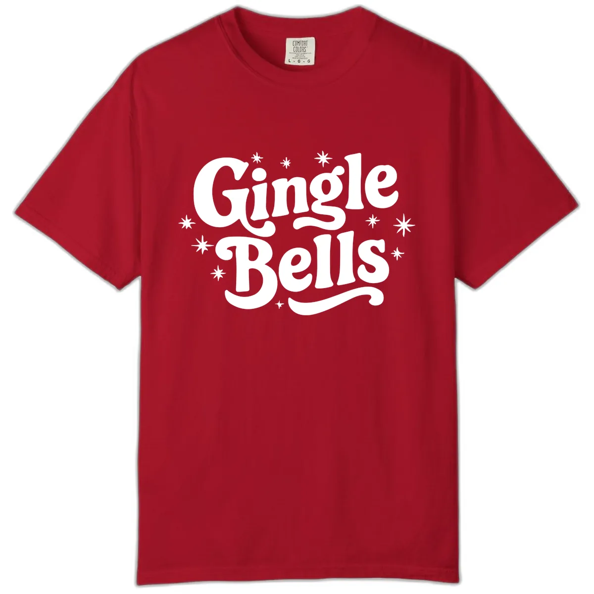 Jingle Bells Holiday Typography Comfort Color in Red
