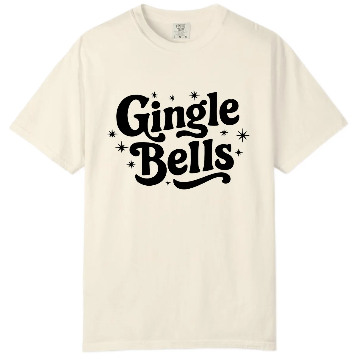 Jingle Bells Holiday Typography Comfort Color in Ivory