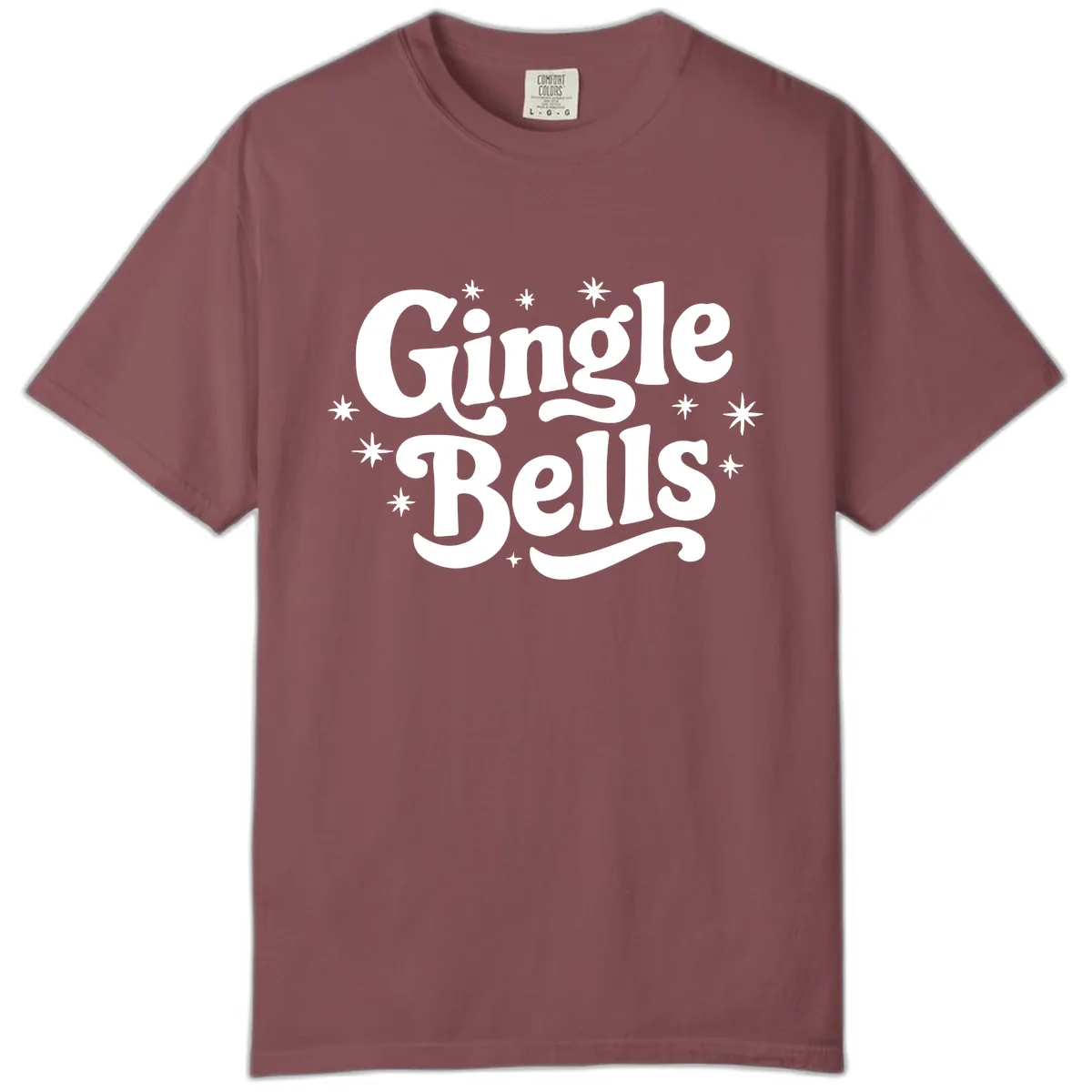 Jingle Bells Holiday Typography Comfort Color in Brick
