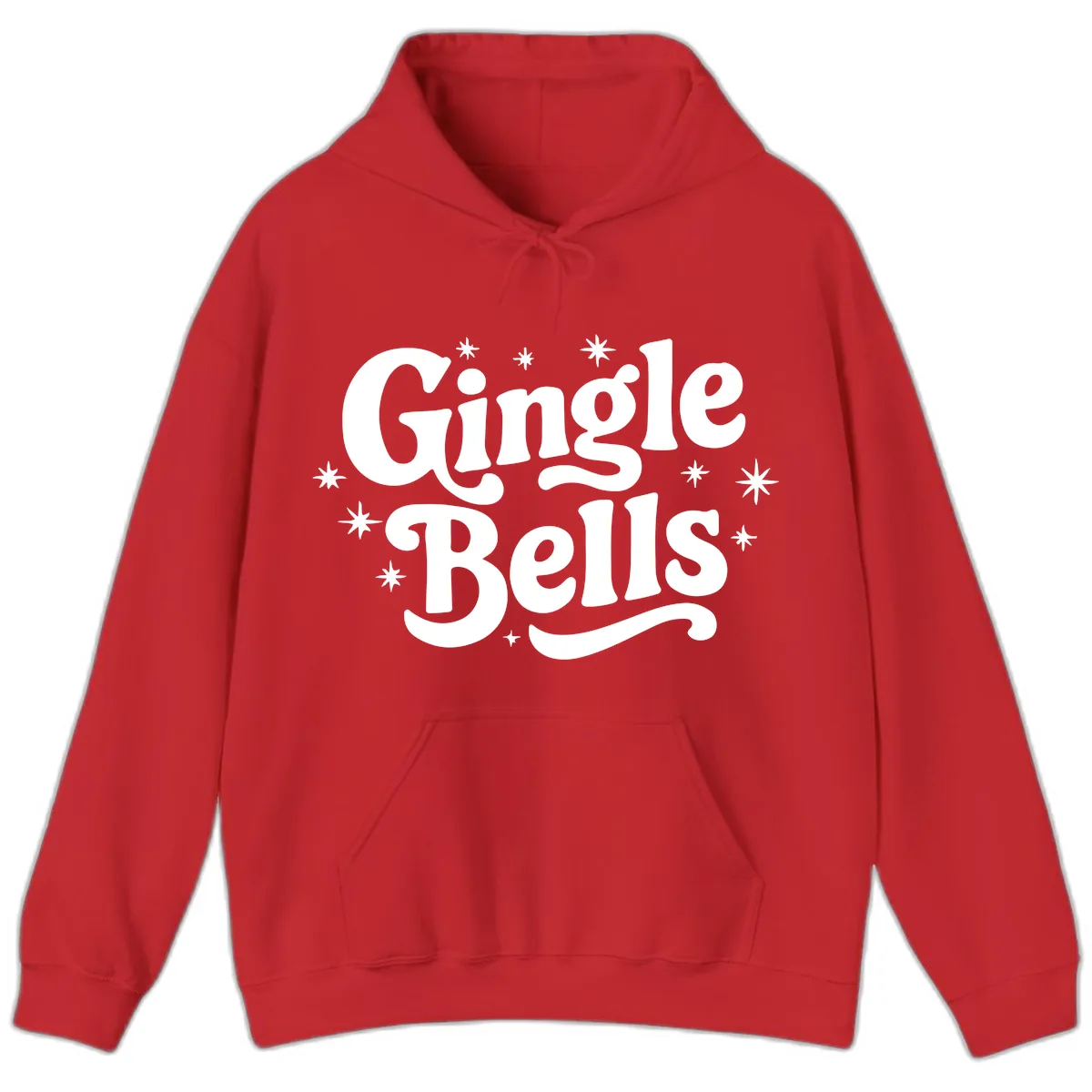 Jingle Bells Holiday Typography Hoodie in Red
