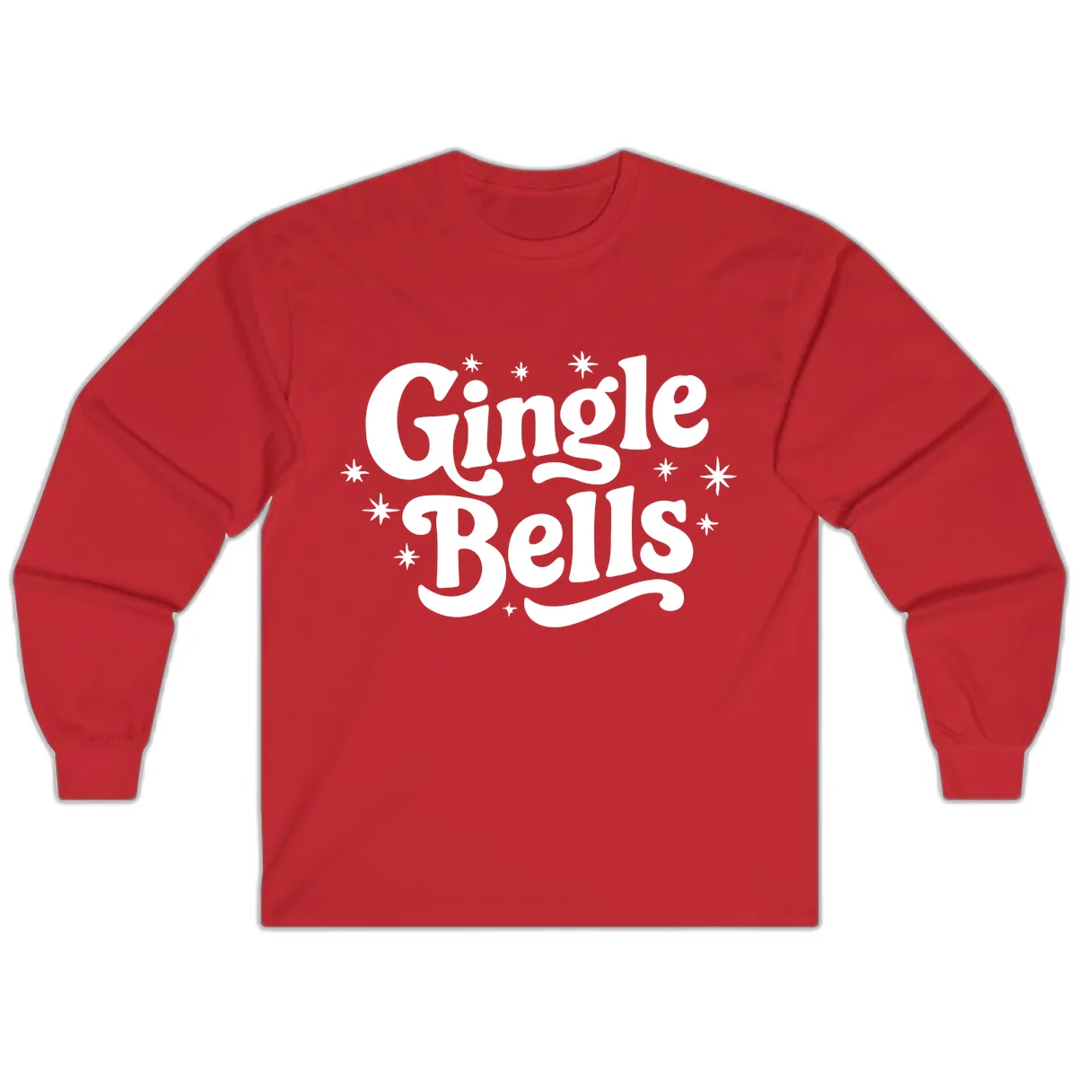 Jingle Bells Holiday Typography Long Sleeve in Red