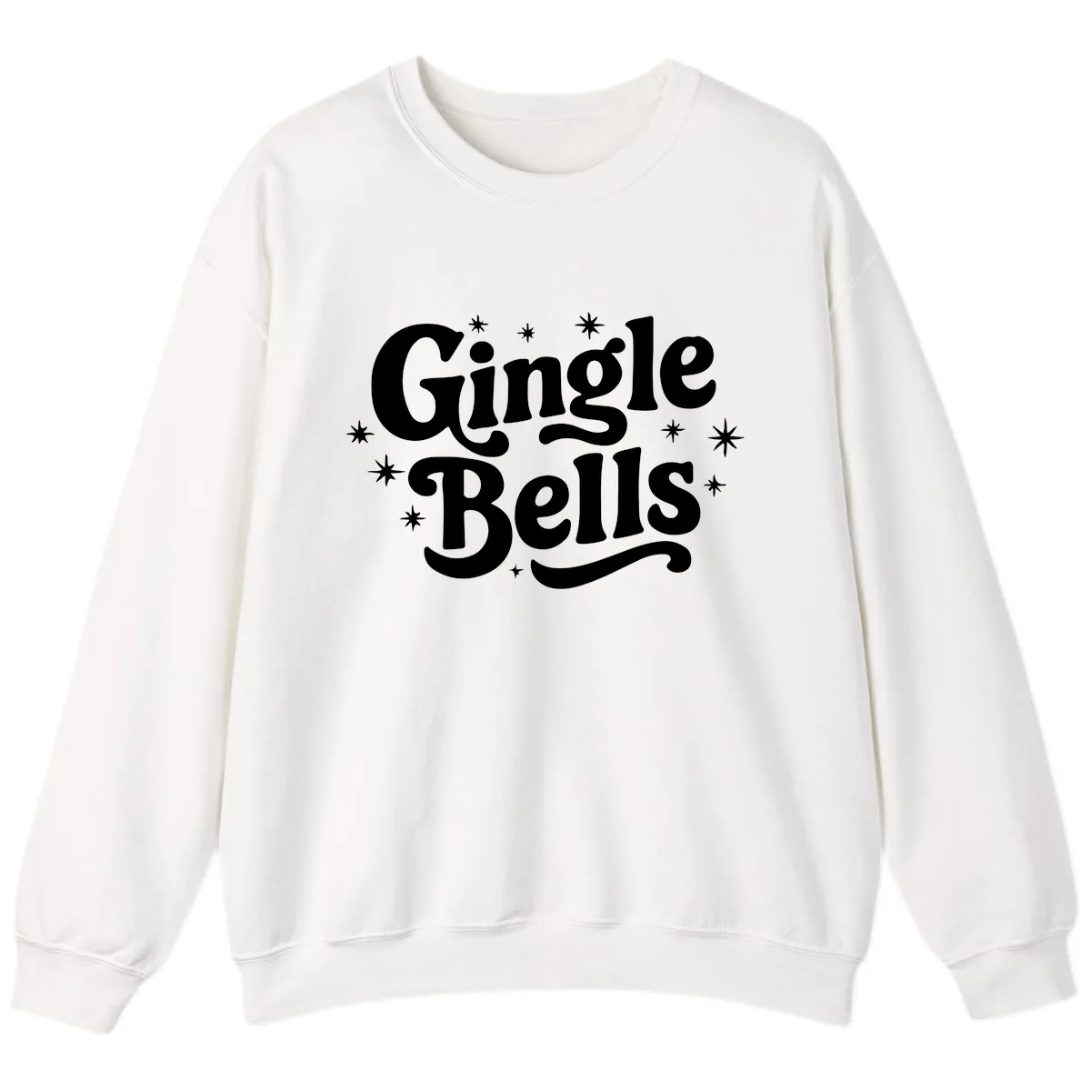 Jingle Bells Holiday Typography Sweatshirt in White