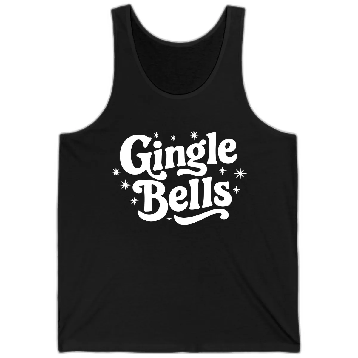 Jingle Bells Holiday Typography Tank in Black