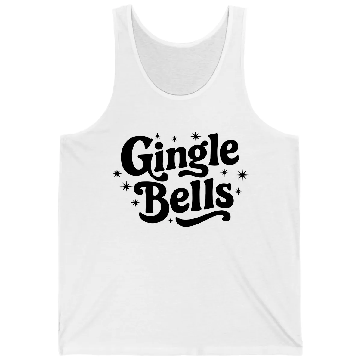 Jingle Bells Holiday Typography Tank in White