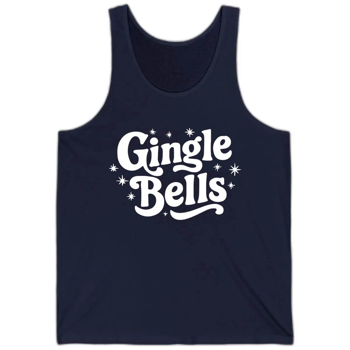 Jingle Bells Holiday Typography Tank in Navy