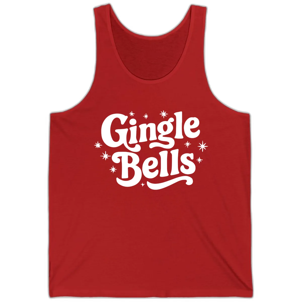 Jingle Bells Holiday Typography Tank in Red