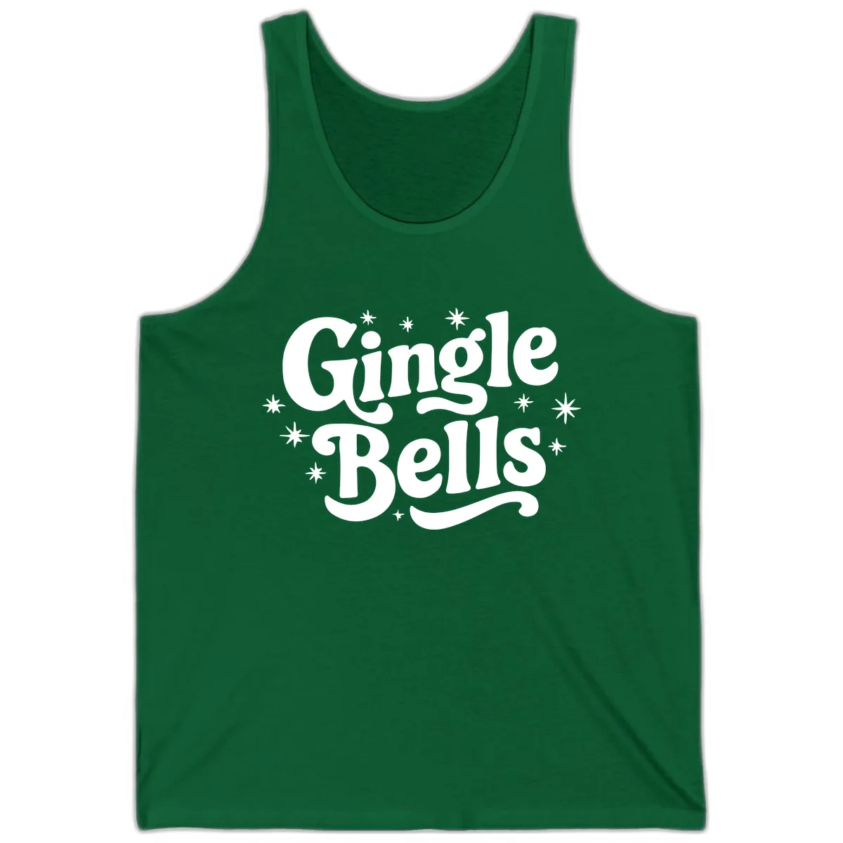 Jingle Bells Holiday Typography Tank in Kelly
