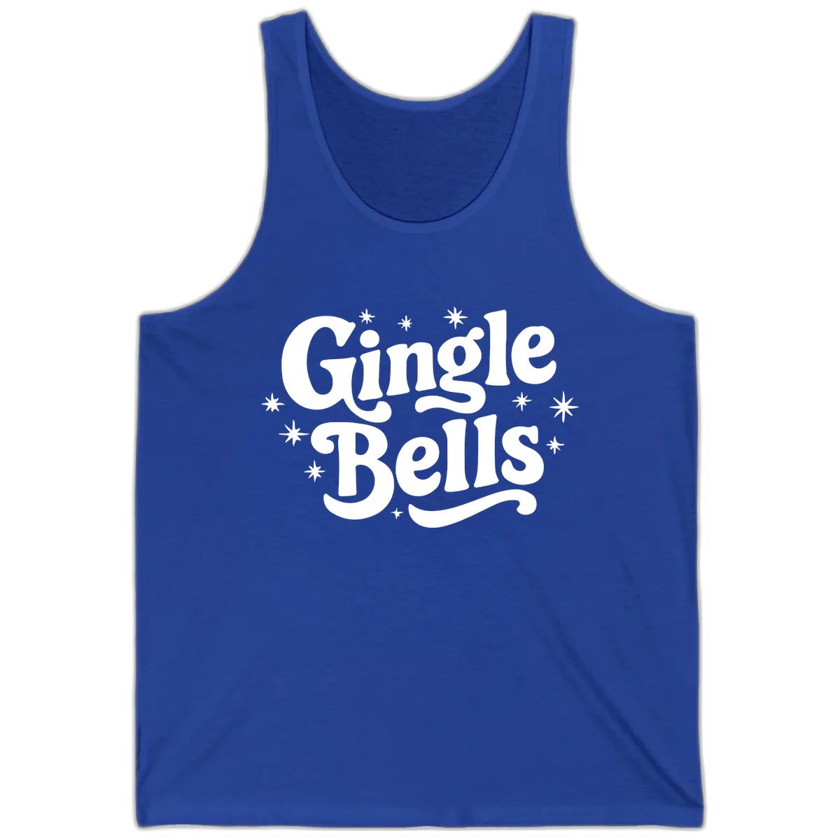 Jingle Bells Holiday Typography Tank in True Royal