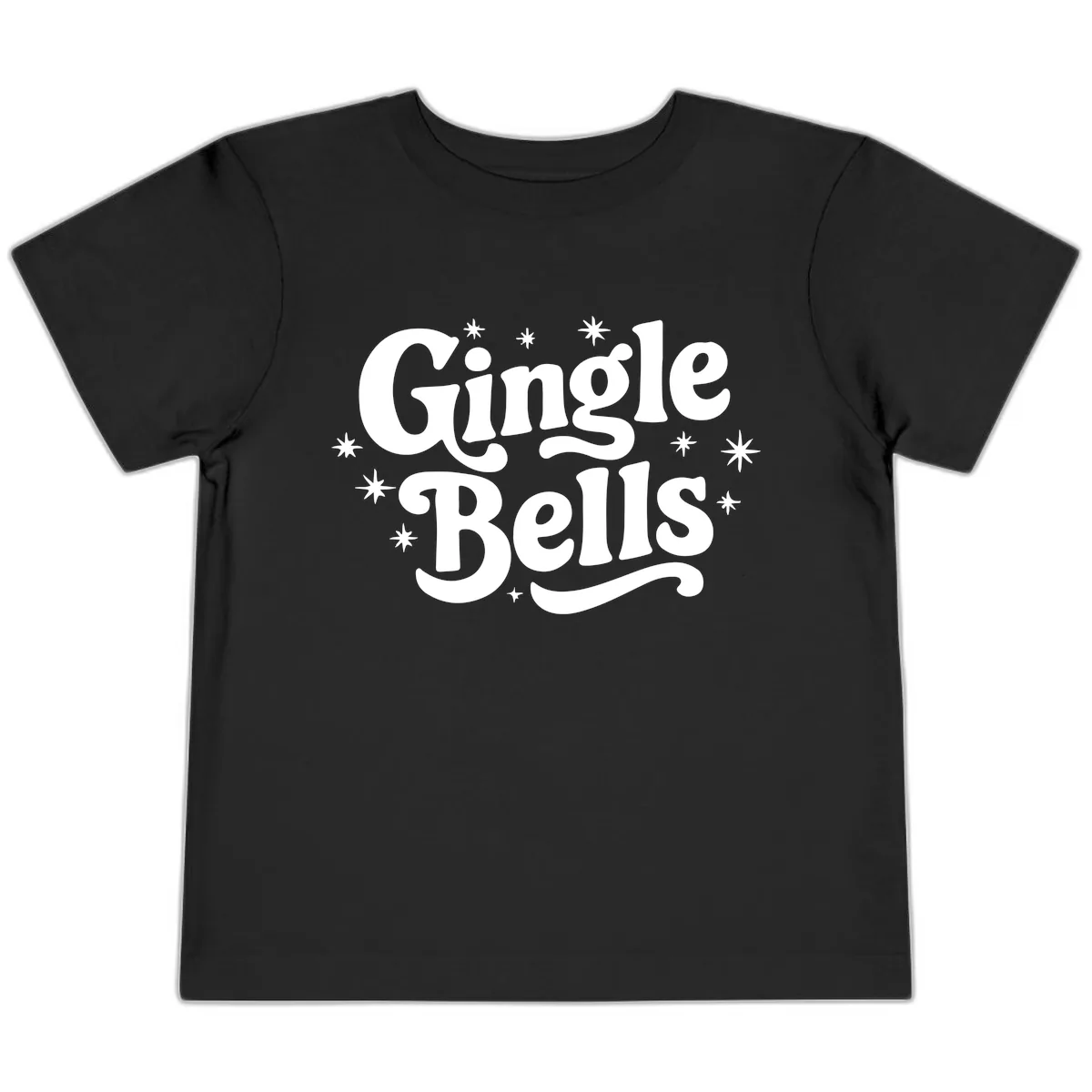 Jingle Bells Holiday Typography Toddler T-Shirt in Black