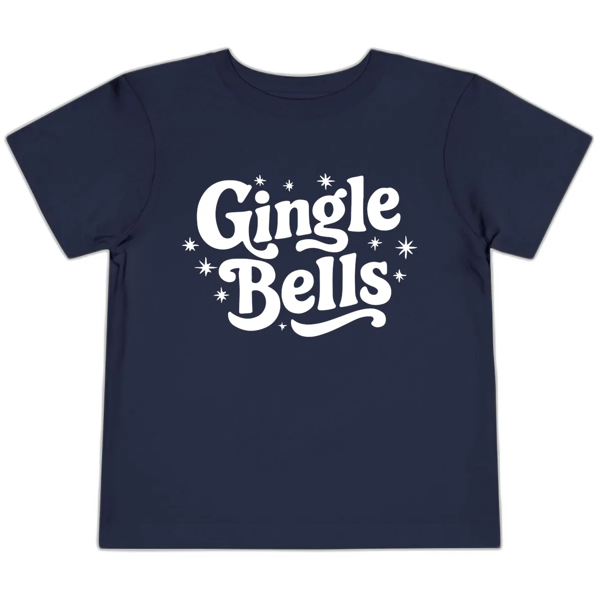 Jingle Bells Holiday Typography Toddler T-Shirt in Navy
