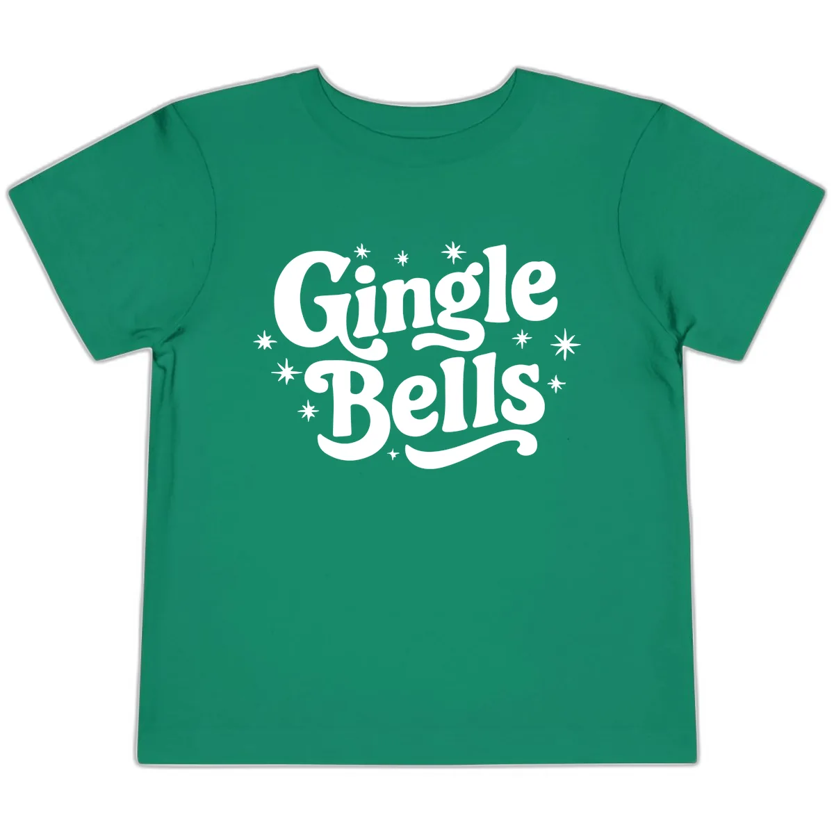 Jingle Bells Holiday Typography Toddler T-Shirt in Kelly