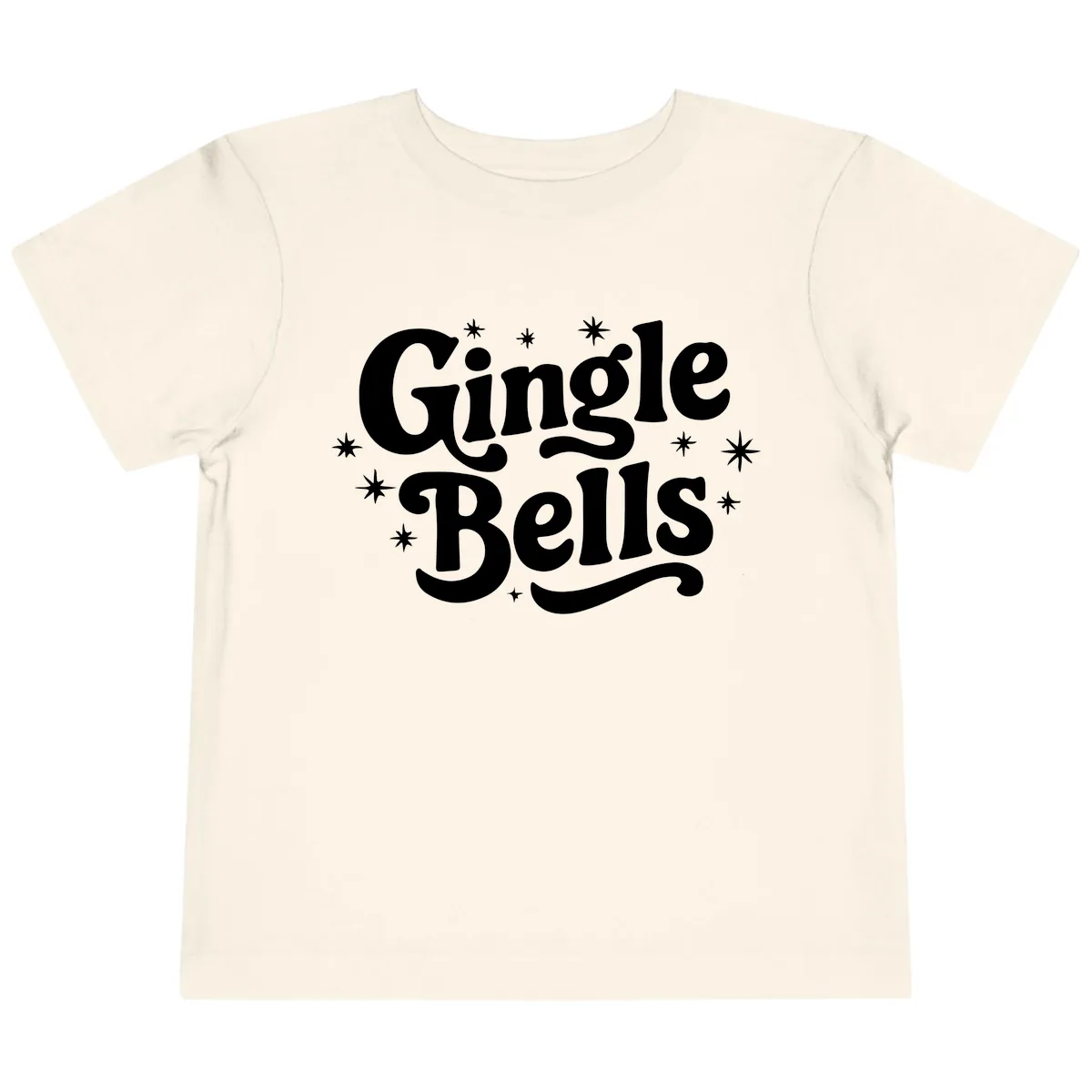 Jingle Bells Holiday Typography Toddler T-Shirt in Natural