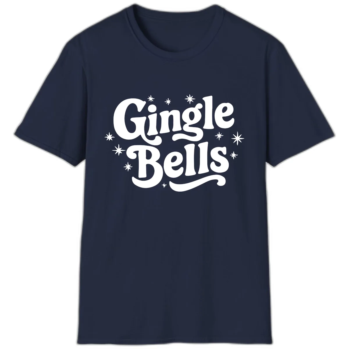 Jingle Bells Holiday Typography T-Shirt in Navy