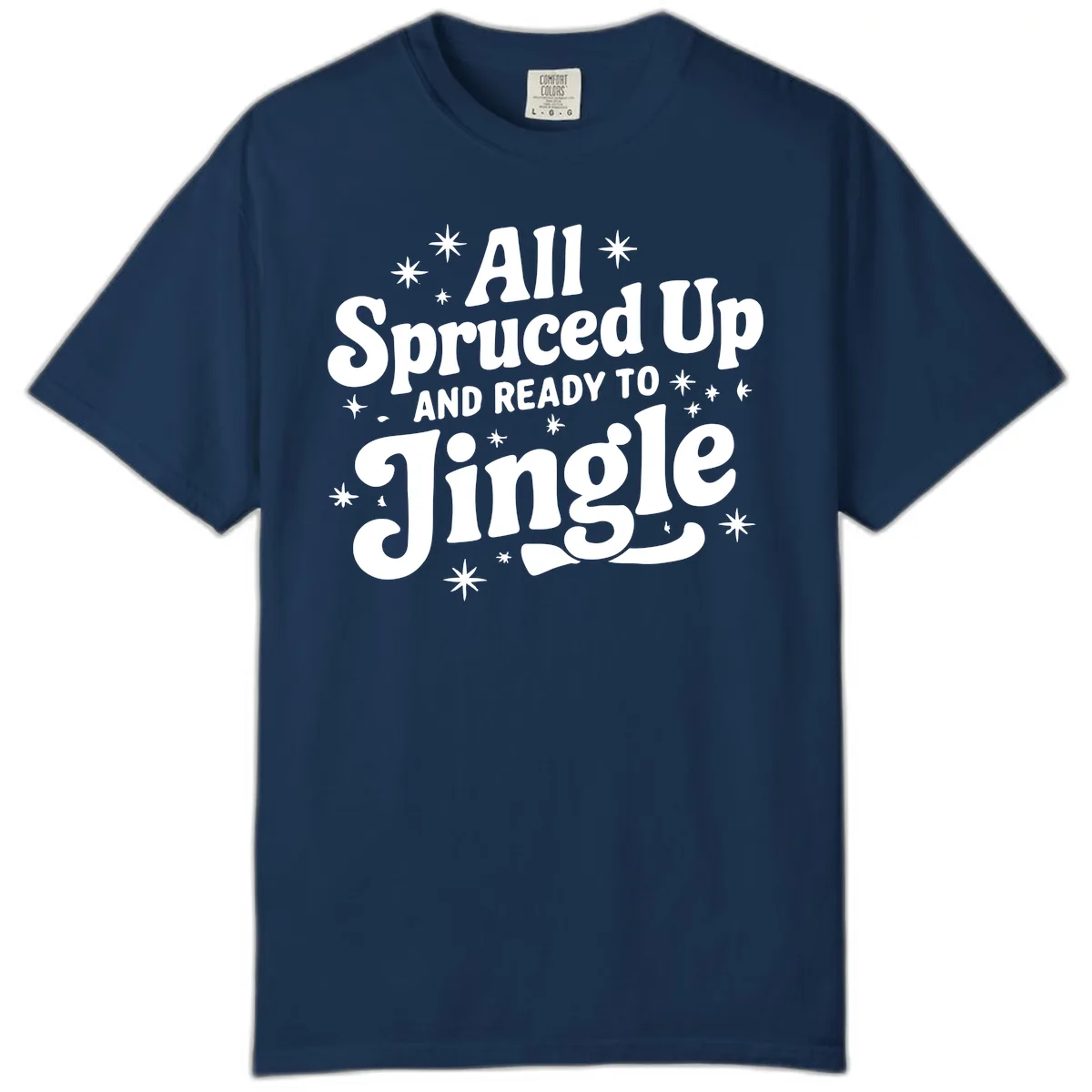 All Spruced Up and Ready To Jingle Comfort Color in Navy