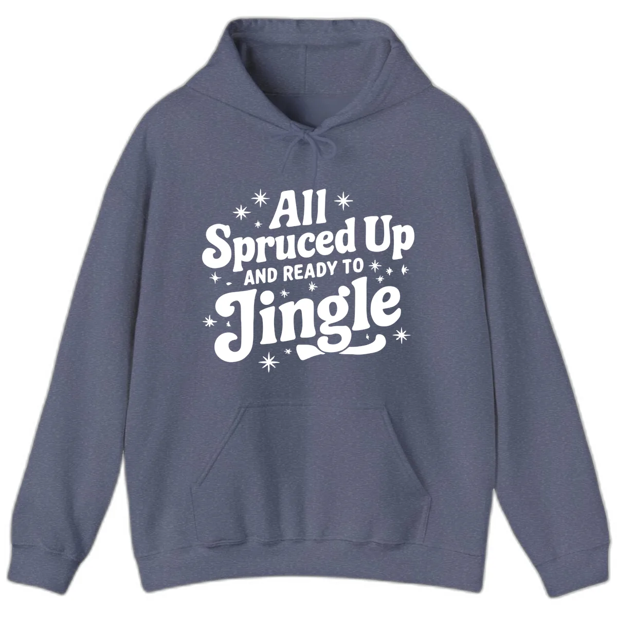 All Spruced Up and Ready To Jingle Hoodie in Heather Navy
