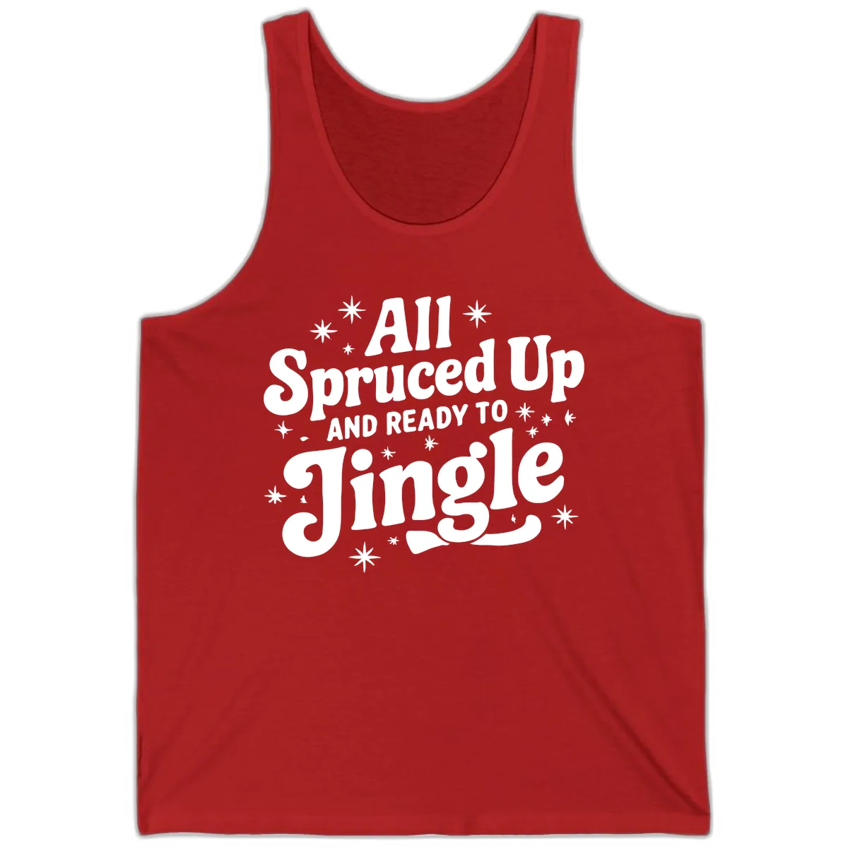 All Spruced Up and Ready To Jingle Tank in Red