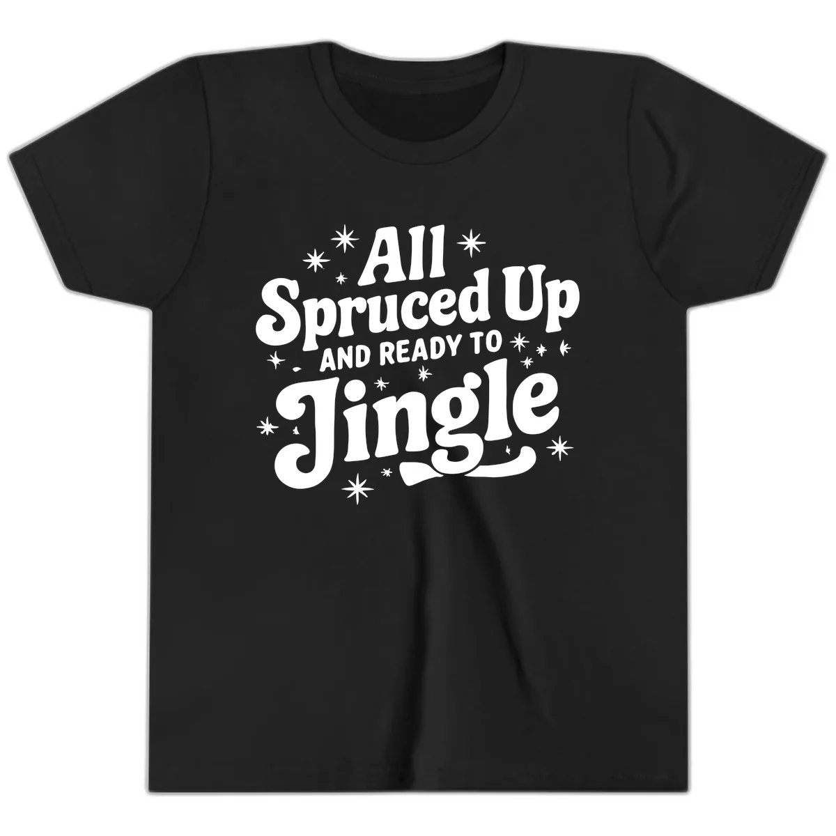 All Spruced Up and Ready To Jingle Youth T-Shirt in Black