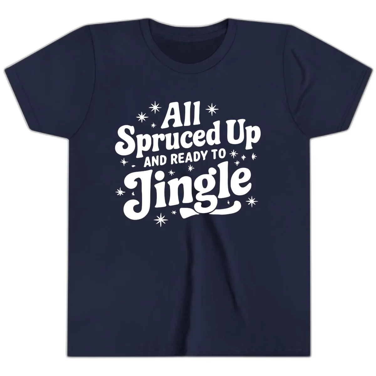 All Spruced Up and Ready To Jingle Youth T-Shirt in Navy
