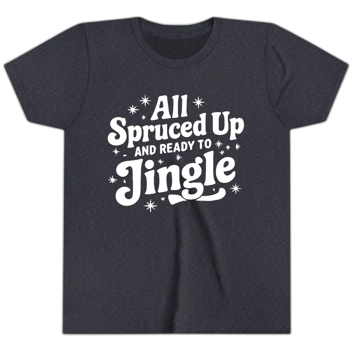 All Spruced Up and Ready To Jingle Youth T-Shirt in Heather Navy