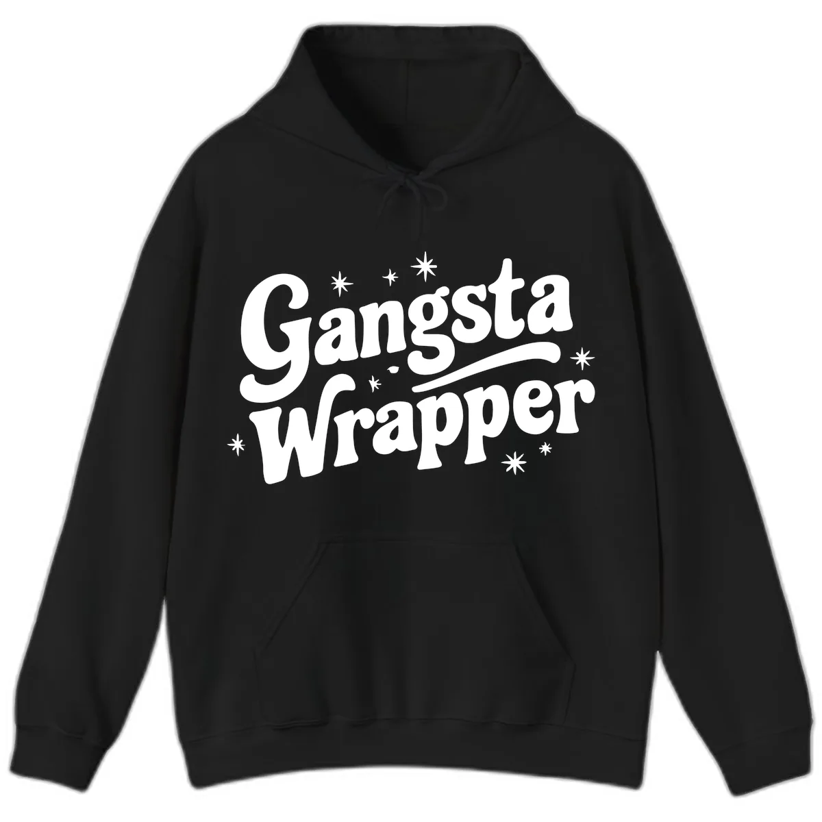 Gangsta Wrapper Holiday Design Hoodie in Black