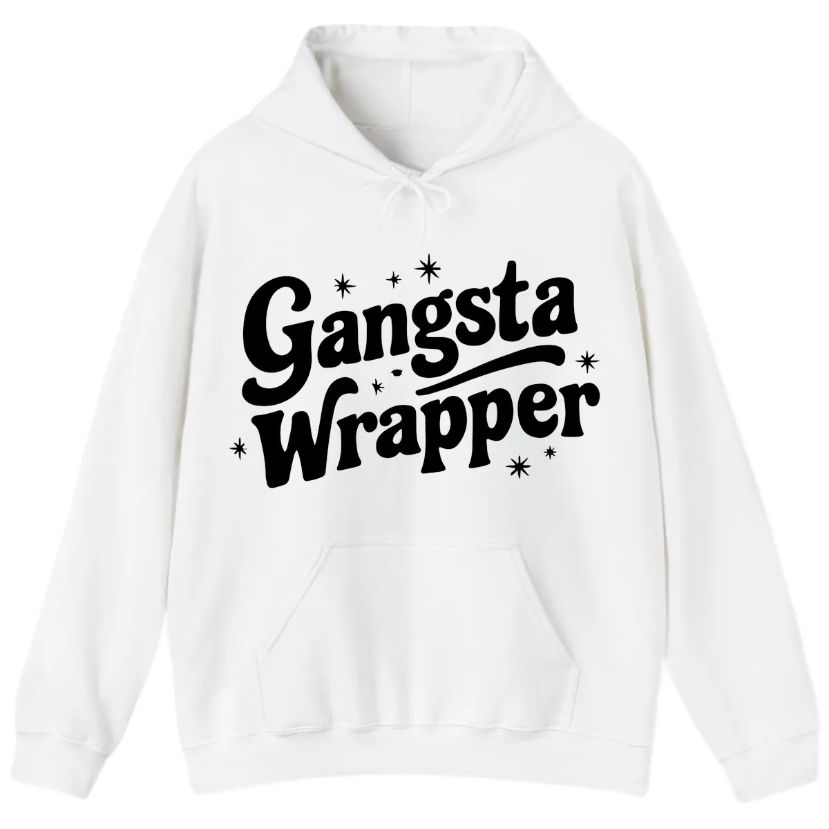 Gangsta Wrapper Holiday Design Hoodie in White