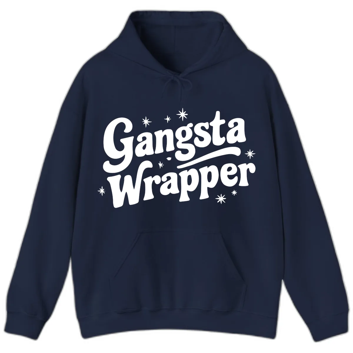Gangsta Wrapper Holiday Design Hoodie in Navy