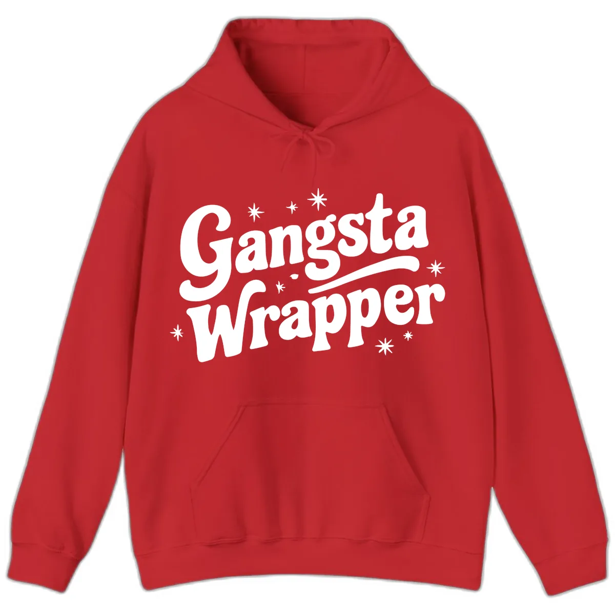 Gangsta Wrapper Holiday Design Hoodie in Red