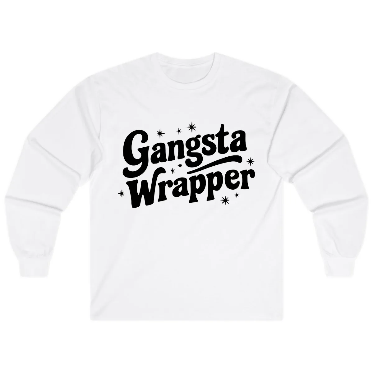 Gangsta Wrapper Holiday Design Long Sleeve in White