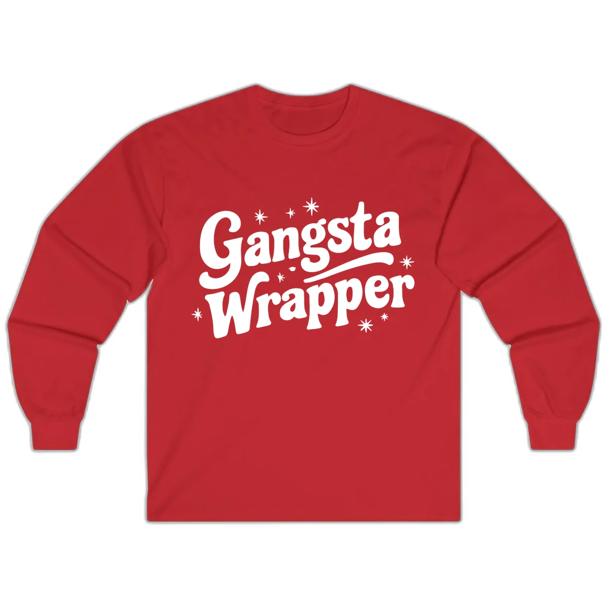 Gangsta Wrapper Holiday Design Long Sleeve in Red