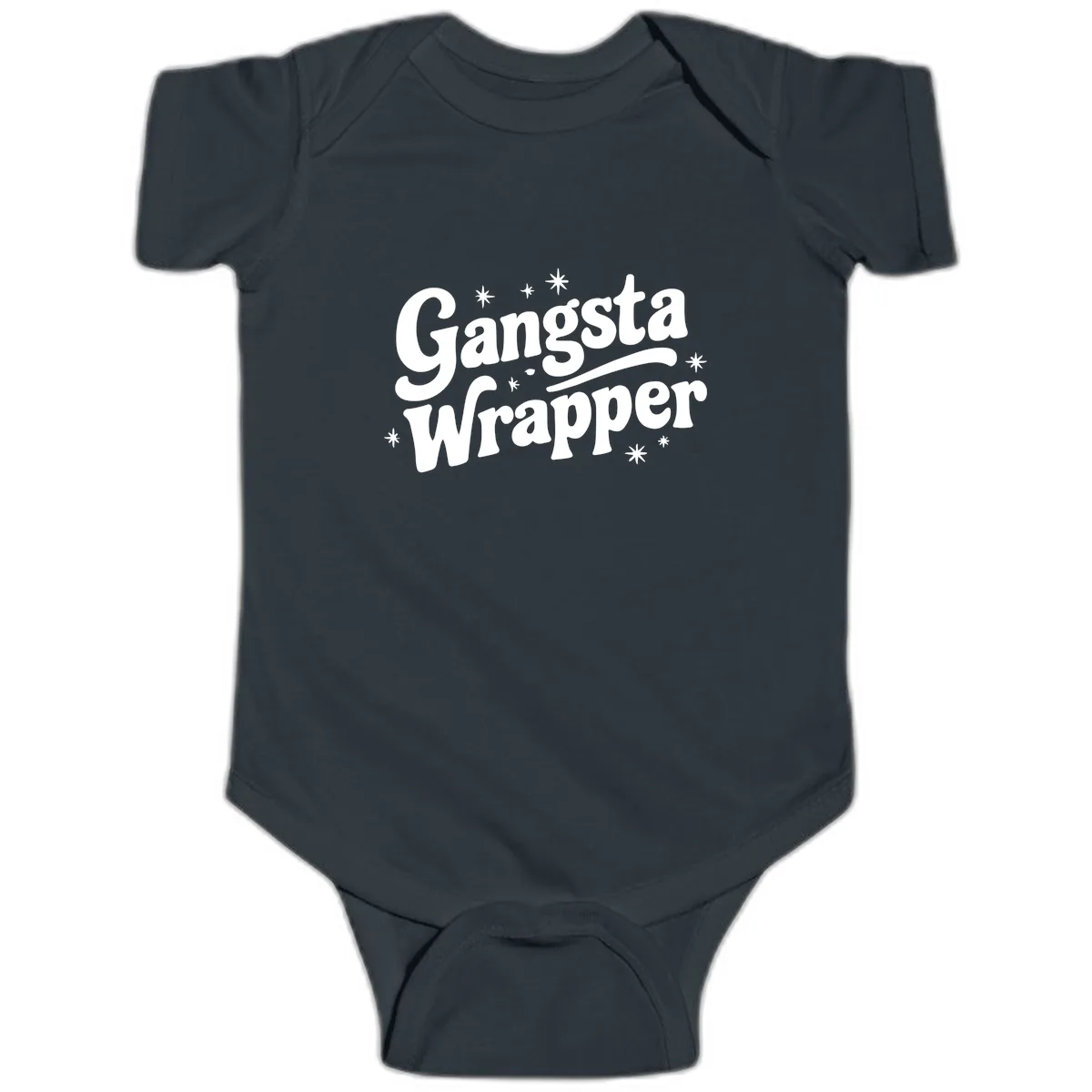 Gangsta Wrapper Holiday Design Baby Onesie in Black