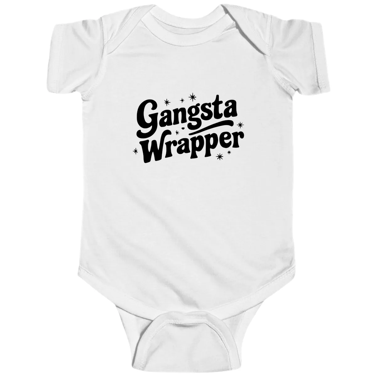 Gangsta Wrapper Holiday Design Baby Onesie in White