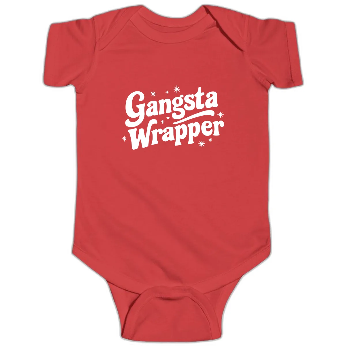 Gangsta Wrapper Holiday Design Baby Onesie in Red