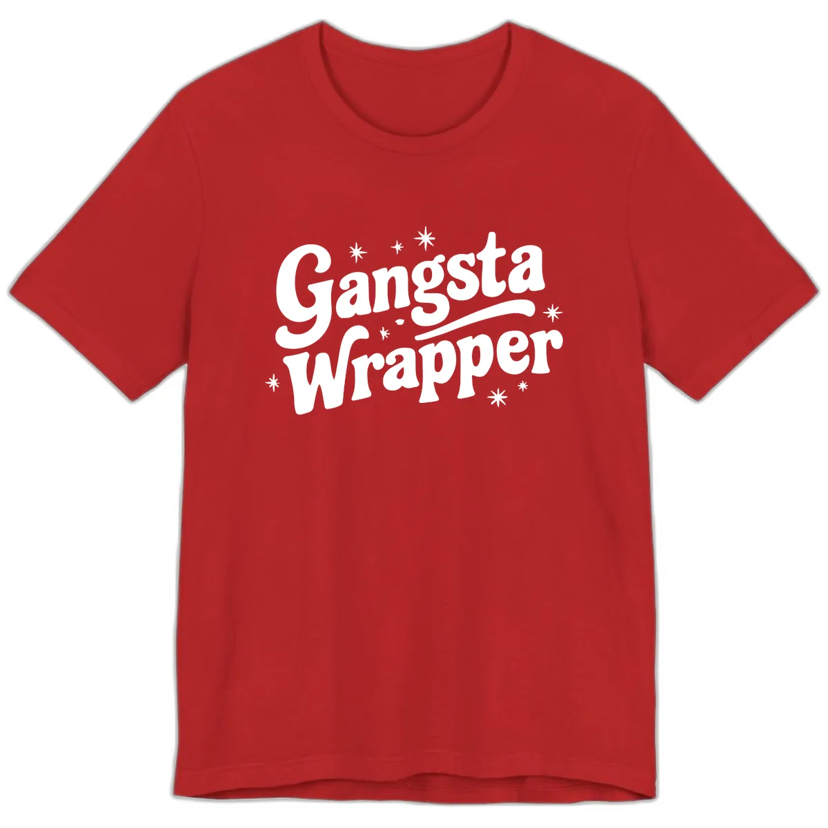 Gangsta Wrapper Holiday Design Premium T-Shirt in Red