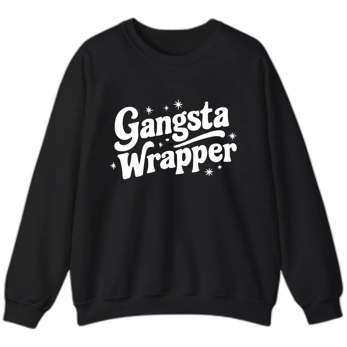 Gangsta Wrapper Holiday Design Sweatshirt in Black